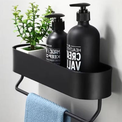 Etagere douche fait de matériau en aluminium noir mat