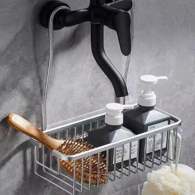 Etagere douche murale grâce à un système d'accrochage ajustable