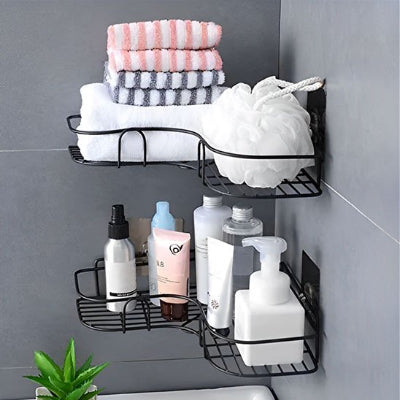 Etagere douche qui  supporte plusieurs bouteilles et accessoires simultanément