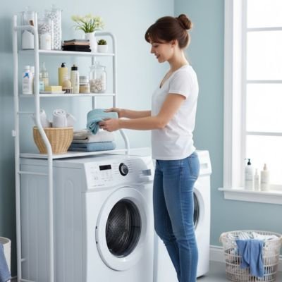 étagère lave-linge salle de bain installation sans perçage