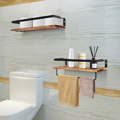 etagere mural pour salle de bain a deux plateaux solide