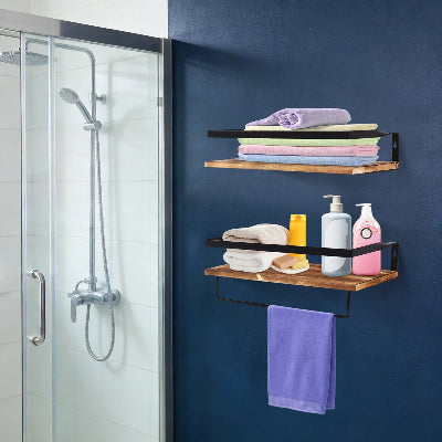 etagere mural pour salle de bain a deux plateaux