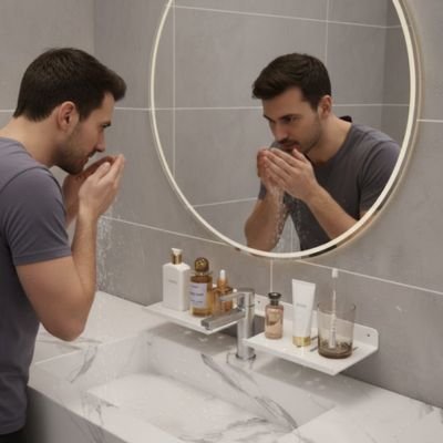 Étagère salle de bain qui permet de ranger produits et accessoires