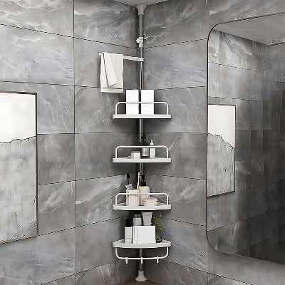 etagere telescopique douche dans le coin de la douche