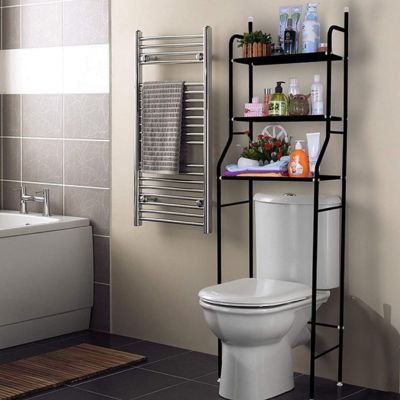 Etagere WC  disponible en métal chromé ou noir