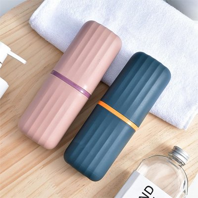 Étuis pour brosse à dents portables rose et bleu