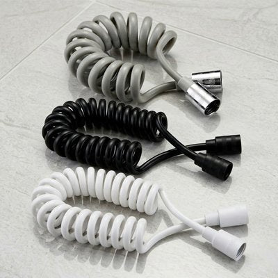 Flexibles spiralés extensibles pour douchette WC en noir blanc et gris