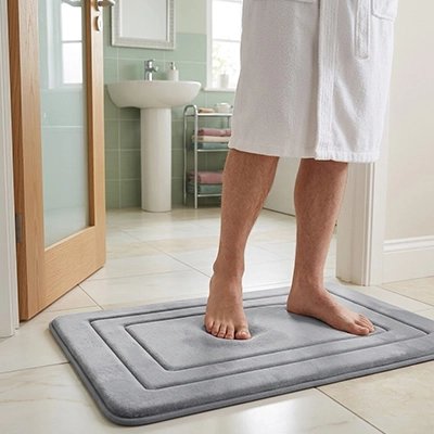 Grand tapis de salle de bain antidérapant lavable en machine