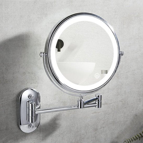 Miroir de maquillage mural grossissant avec éclairage LED
