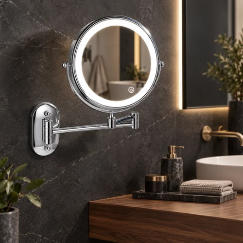 Miroir grossissant double face pour maquillage de précision