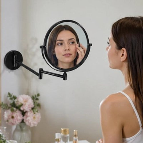 Miroir mural pivotant à 360 degrés avec finition noire mate