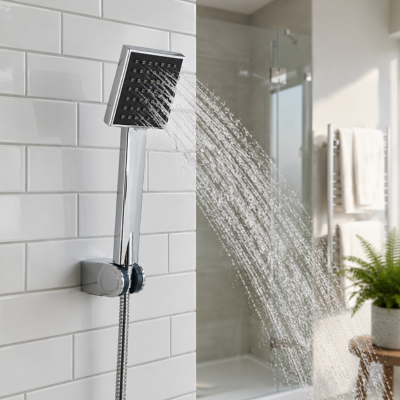 mitigeur baignoire argent chromé avec pommeau a plusieurs jets