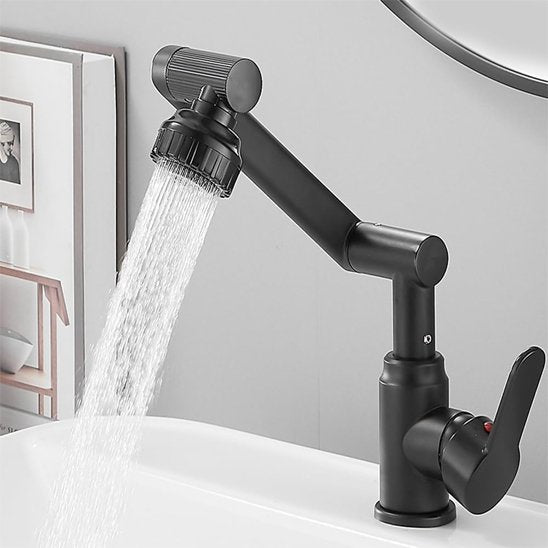 Mitigeur lavabo à revêtement noir mat ou acier brossé 
