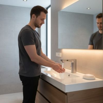 Mitigeur lavabo avec revêtement anti trace et anti calcaire