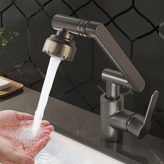 Mitigeur lavabo Levier latéral et molette sélectif sur la tête 