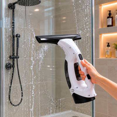 Nettoyeur de vitres ergonomique sans fil pour parois de douche