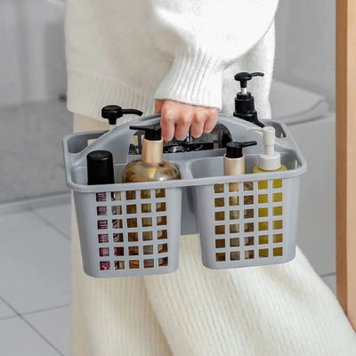 panier de rangement salle de bain avec poignee centrale ergonomique