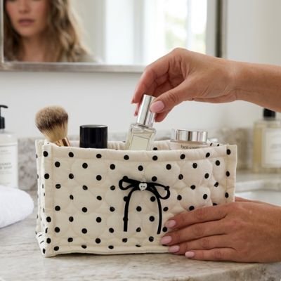 Panier de rangement salle de bain sur comptoir ou étagère 