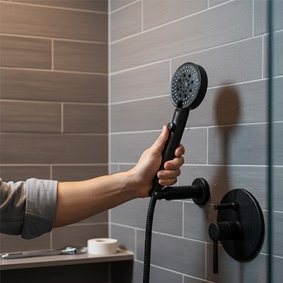 Pommeau de douche avec poignée ergonomique
