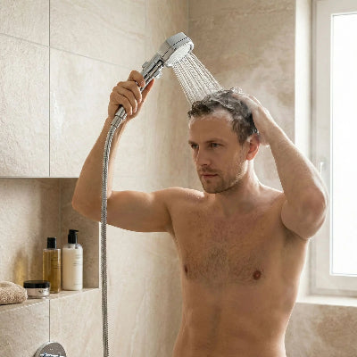 pommeau-de-douche-filtrant-sur-un-mur-beige