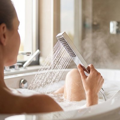 Pommeau de douche rectangulaire allongé incurvé
