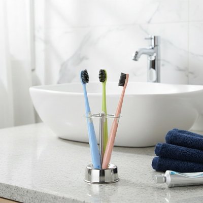 Porte brosse a dent​  finition chromée brillante 