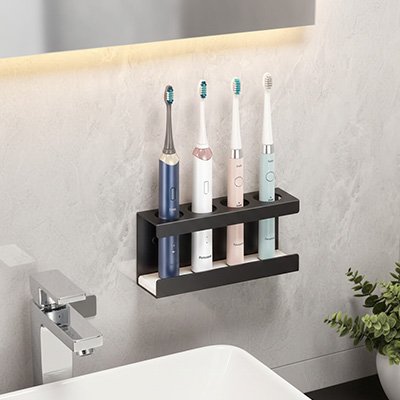 Porte brosse à dent mural installation au système adhesif