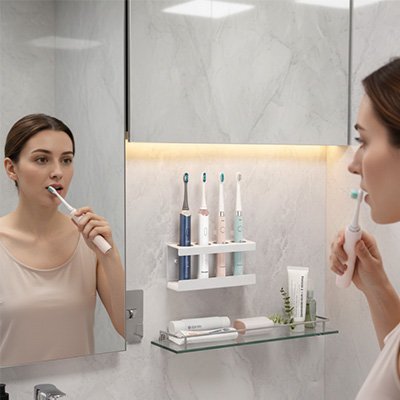 Porte brosse à dent mural pouvant contenir 4 brosses electrique