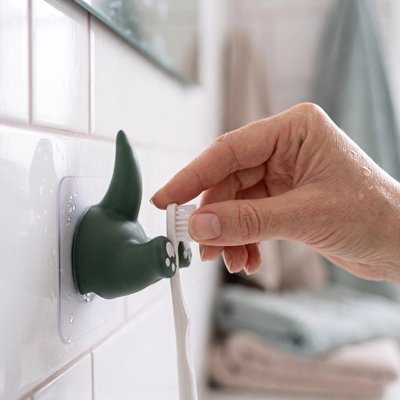 Porte-brosse à dents animal fixé au mur sans perçage