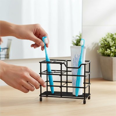 Porte-brosse a dents​ Finition noire mate