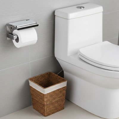 Porte papier toilette a fixation par vis incluses assurant stabilité 