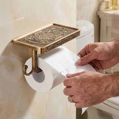 Porte papier toilette a surface pour déposer téléphone ou objets