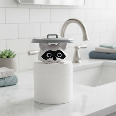 Porte papier toilette avec surface lisse permettant un nettoyage facile