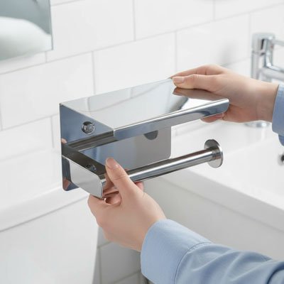 Porte papier toilette avec tablette pour téléphone ou autres