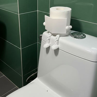 Porte papier toilette avec un aspect ludique et décoratif