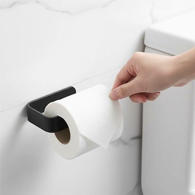 Porte papier toilette de couleur noir mat