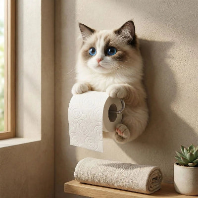 porte papier toilette en forme de chat