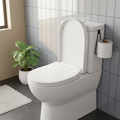 Porte papier toilette fait d'une structure en fil métallique noir