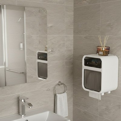 Porte papier toilette fixation adhésif forte tenue ou par ventouse