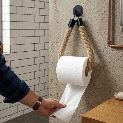 Porte papier toilette Installation simple via support mural avec vis 
