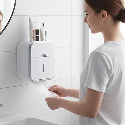 Porte papier toilette mural au design compact et moderne
