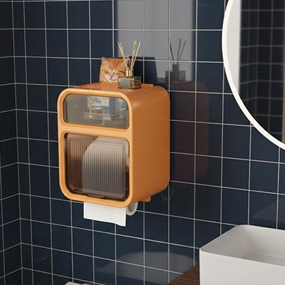 Porte papier toilette offert en blanc et orange