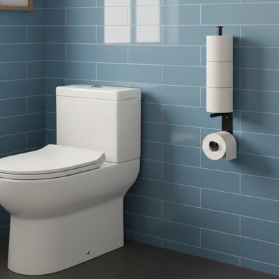 Porte papier toilette offert en noir et blanc