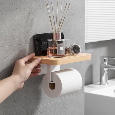 Porte papier toilette offert en noir ou blanc