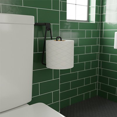 Porte papier toilette pouvant se positionner sur différents côtés