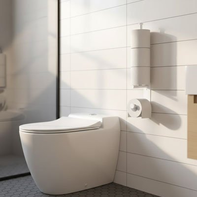 Porte papier toilette qui s'harmonise avec différents types de carrelage