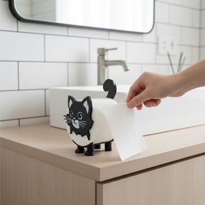 Porte papier toilette se pose directement sur le comptoir