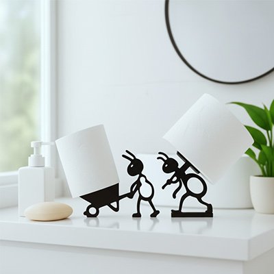 Porte papier toilette servant également d'élément de décoration original