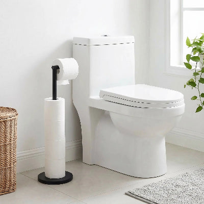 porte papier toilette sur pied noir