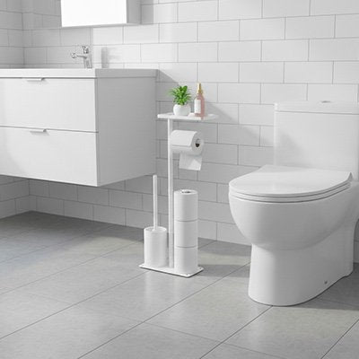 Porte rouleau papier toilette avec brosse WC compris